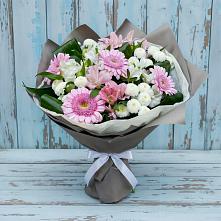 Букет цветов из:  Герберы, Альстромерии и Хризантемы #REPLACE_PRED# Бытошь