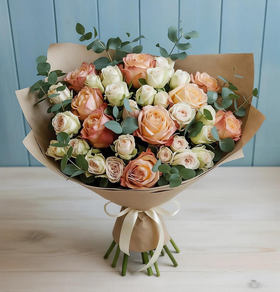 Букет цветов из: Альстромерии и Розы в Бытошь