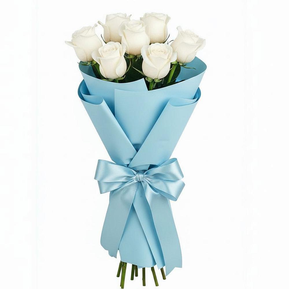 Букет 7 белых роз Проуд в Бытошь