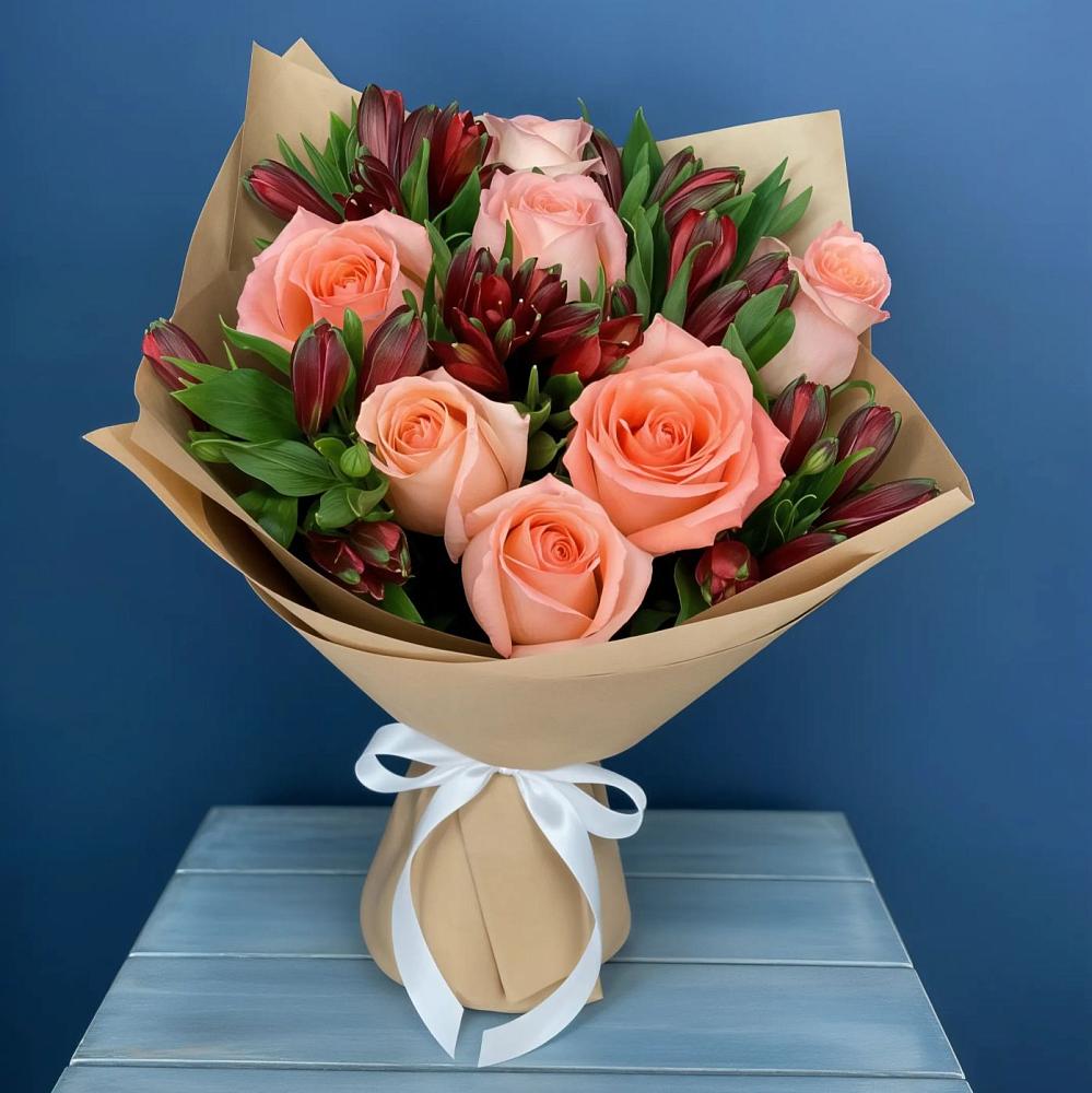 Букет цветов из: Розы и Альстромерии в Бытошь