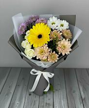 Букет цветов из:  Розы, Герберы и Хризантемы в Бытошь
