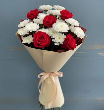 Букет цветов из:  Розы и Хризантемы в Бытошь