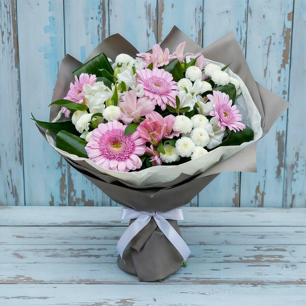Букет цветов из: Герберы, Альстромерии и Хризантемы в Бытошь
