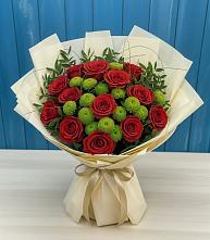 Букет цветов из:  Розы и Хризантемы в Бытошь