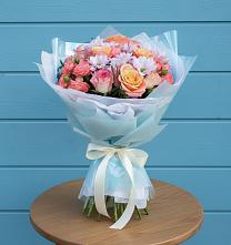 Букет цветов из:  Хризантемы и Розы в Бытошь